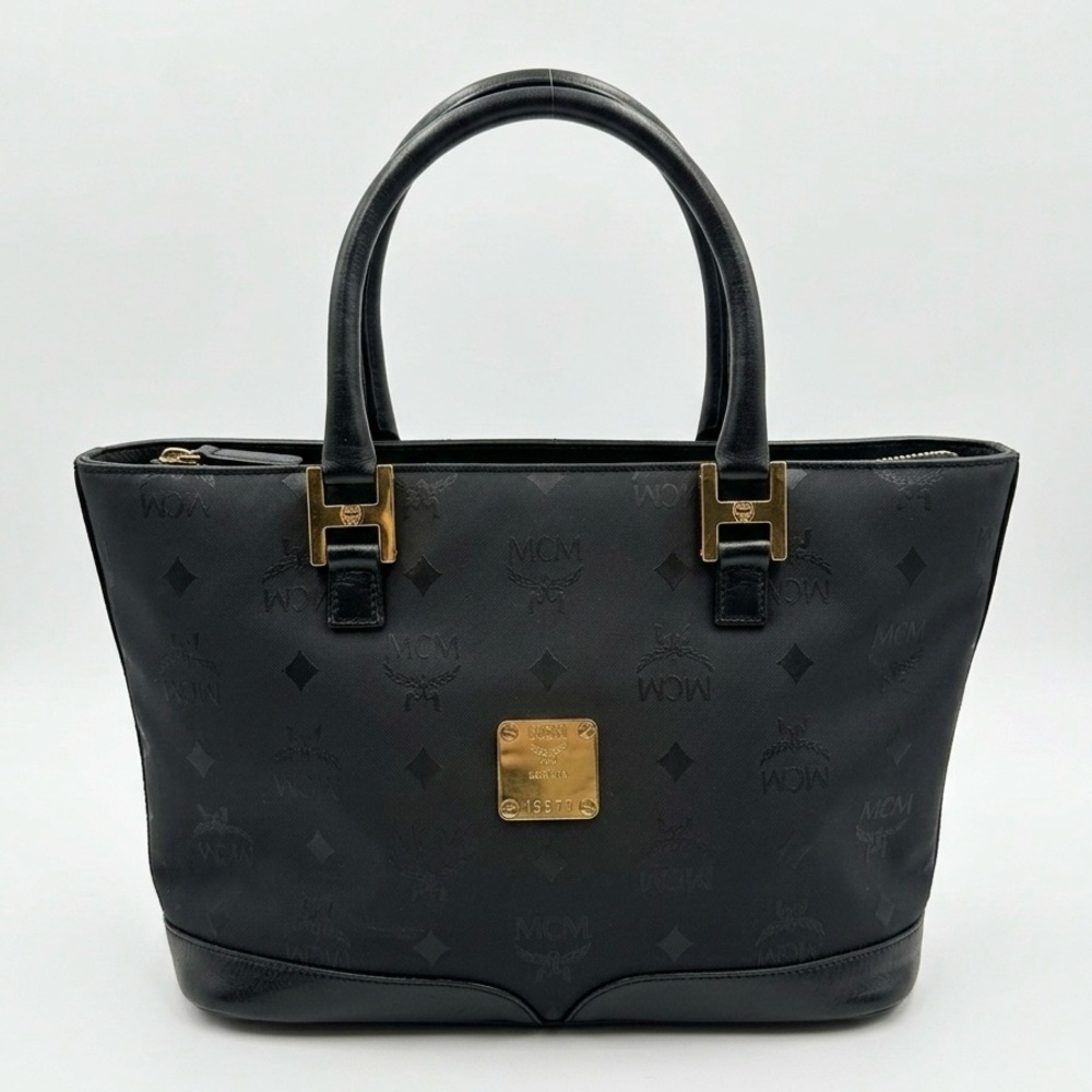 MCM Vintage Black Visetos Nylon Tote Bag